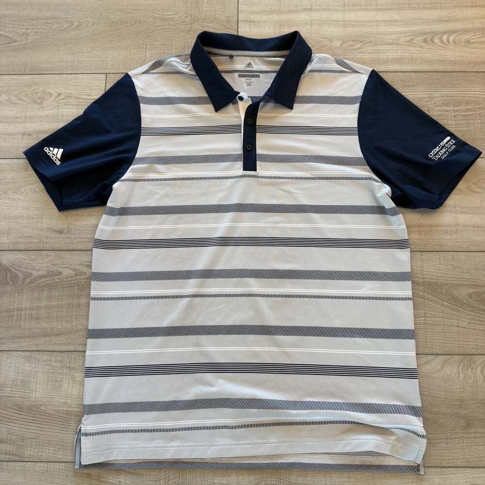 adidas Golf Talking Stick Golf Club Striped Polo